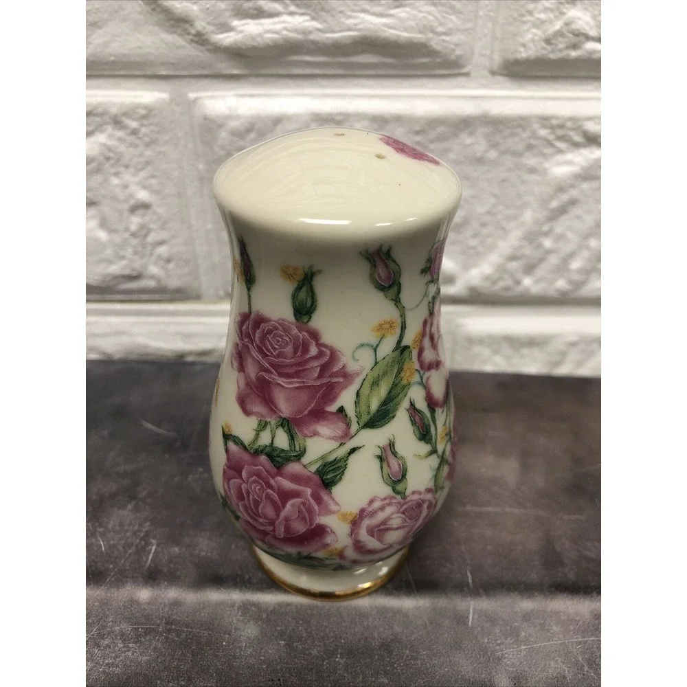 Lenox The Flower Blossom Salt Or Pepper Shaker by Suzanne Clee‎ w/ mauve roses